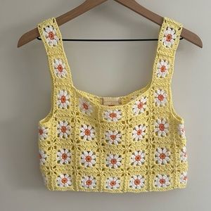 Altar’d State Daisy Crochet Tank Top